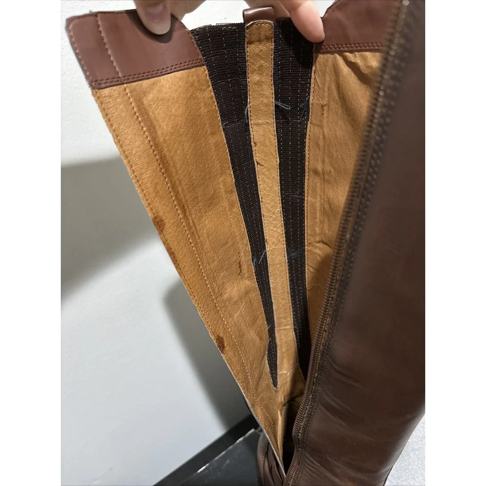 Women Blondo Waterproof Riding Knee Boots 7M Brown Leather Zip B1809-13 **READ